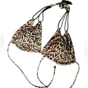 Victoria's Secret M Bikini Top Animal Print Triangle Swim Top Medium